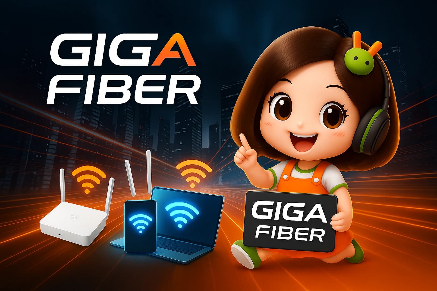 แพ็กเกจ GIGA FIBER 500/500 Mbps เน็ตบ้านไฟเบอร์ความเร็วสูงพร้อมเราเตอร์ WiFi 6 เหมาะสำหรับครัวเรือนขนาดเล็กถึงกลาง