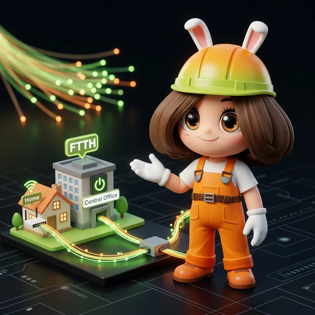 น้องช่างแสดงเส้นทาง FTTH จากชุมสายถึงบ้าน