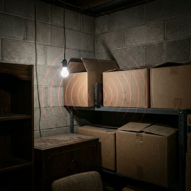 เราเตอร์ WiFi ในห้องเก็บของ สัญญาณถูกกักขังไม่แนะนำ