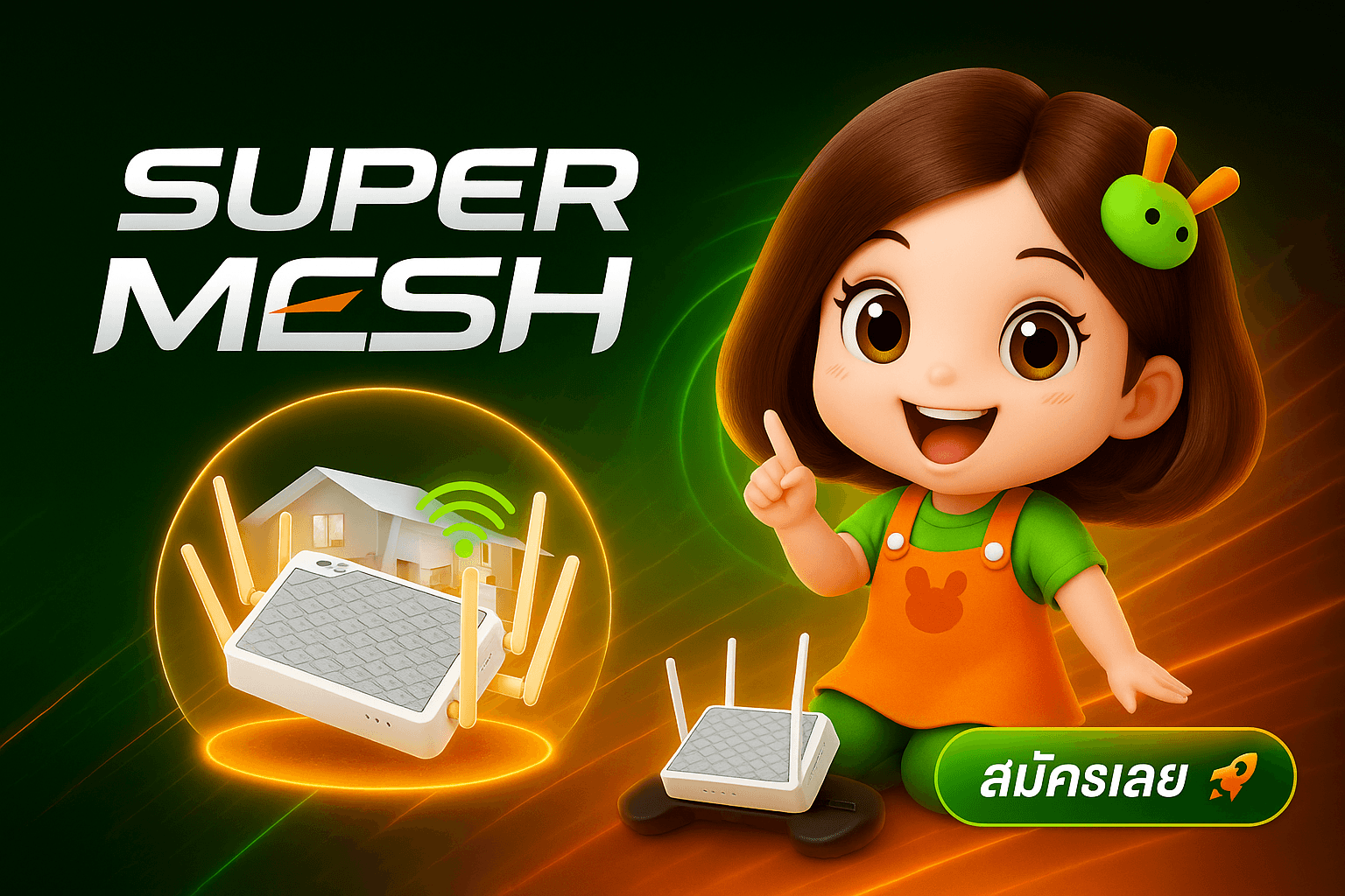 ภาพประกอบแพ็กเกจ SuperMesh 1 Gbps
