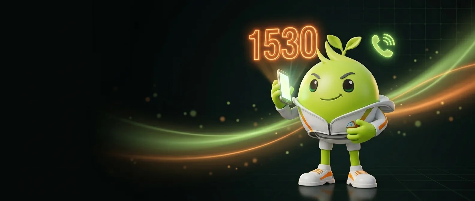 มาสคอตอุ่นใจถือโทรศัพท์โทร Call Center 1530 เช็คหมายเลข AIS สำหรับล็อกอินแอป myAIS