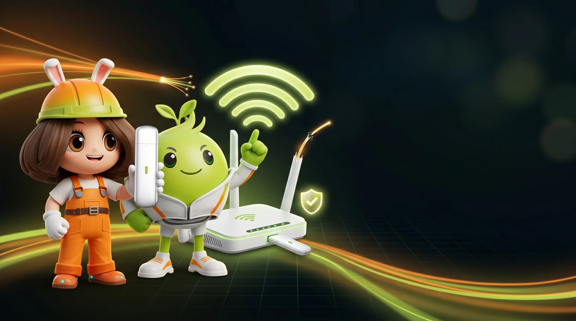 Dongle เน็ตสำรอง 4G/5G พร้อมมาสคอต อุ่นใจ และ ส้มจี๊ด ของเน็ตบ้าน 3BB และ AIS Fibre