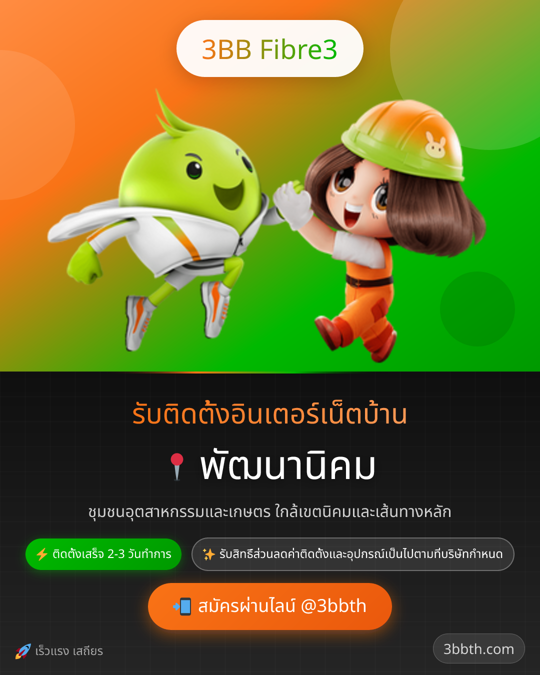 รับติดเน็ตบ้าน AIS 3BB Fibre3 ในพื้นที่พัฒนานิคม | เริ่มต้นราคา 500 ...